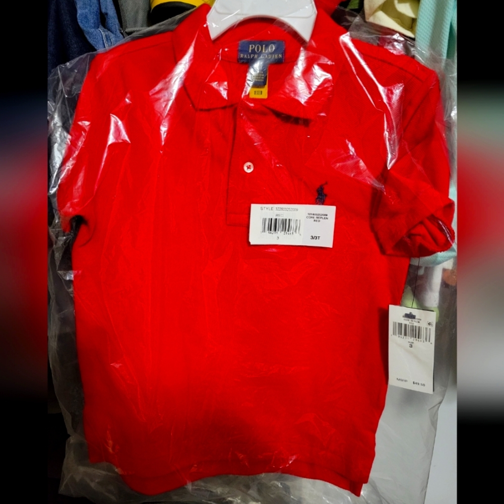Ralph Lauren Polo Toddler 3t Cherry Red Shirt
